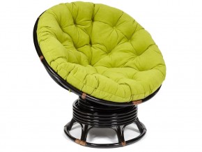 Кресло-качалка Papasan w 23/01 B с подушкой Antique brown, флок Олива в Усолье - usole.магазин96.com | фото