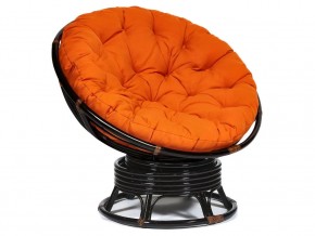 Кресло-качалка Papasan w 23/01 B с подушкой Antique brown, ткань Оранжевый в Усолье - usole.магазин96.com | фото