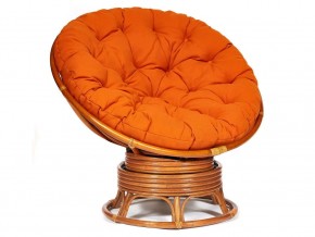 Кресло-качалка Papasan w 23/01 B с подушкой Cognac, ткань Оранжевый в Усолье - usole.магазин96.com | фото