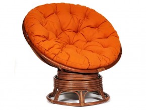 Кресло-качалка Papasan w 23/01 B с подушкой Pecan, ткань Оранжевый в Усолье - usole.магазин96.com | фото